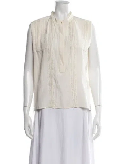Pre-owned Chloé Silk Sleeveless Blouse In White