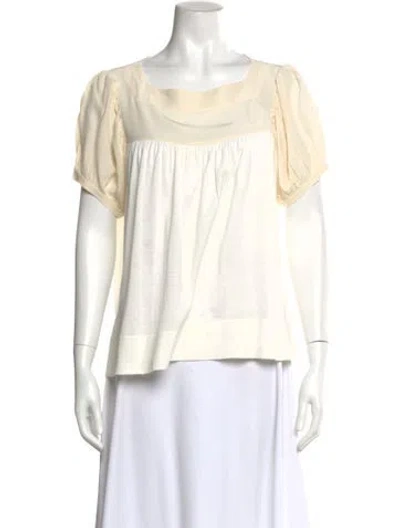 Pre-owned Chloé Silk Square Neckline Blouse In Neutral