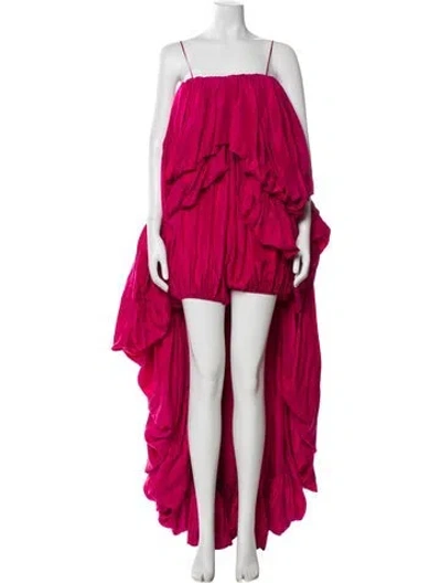 Pre-owned Chloé Silk Square Neckline Romper In Pink