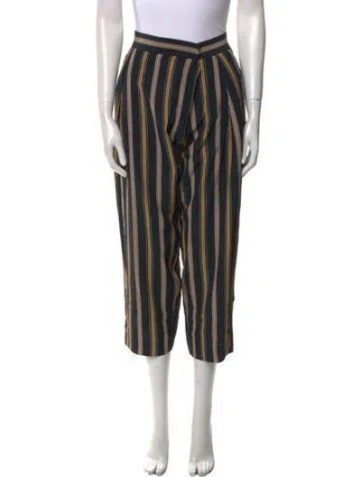 Pre-owned Chloé Silk Straight Leg Pants In Black