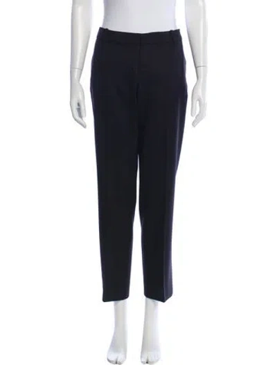 Pre-owned Chloé Silk Straight Leg Pants In Black