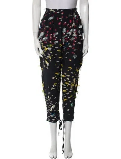 Pre-owned Chloé Silk Straight Leg Pants In Blue