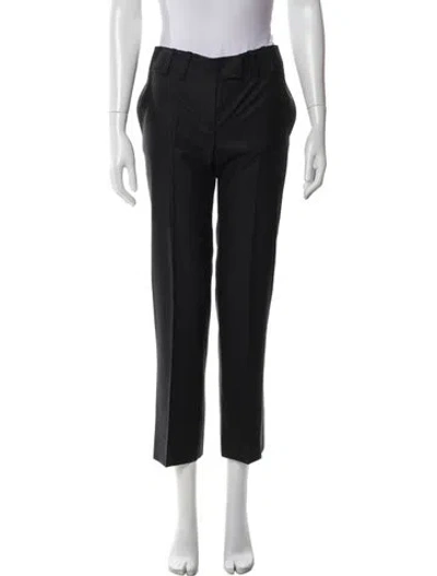 Pre-owned Chloé Silk Straight Leg Pants In Gray