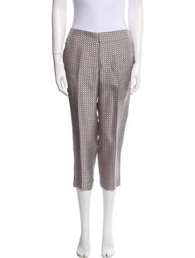 Pre-owned Chloé Silk Straight Leg Pants In Neutral