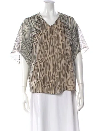 Pre-owned Chloé Silk Striped Blouse In Multi