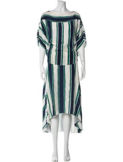Pre-owned Chloé Silk Striped Skirt Set In Neutral