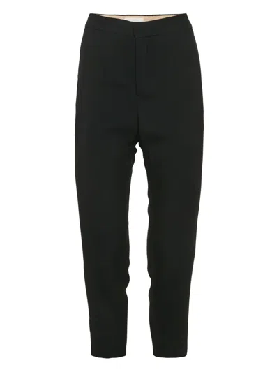 Pre-owned Chloé Silk Tailored Trousers In Black