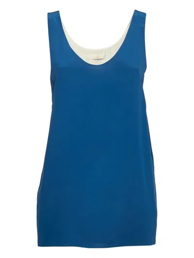 Pre-owned Chloé Silk Tank Top In Blue