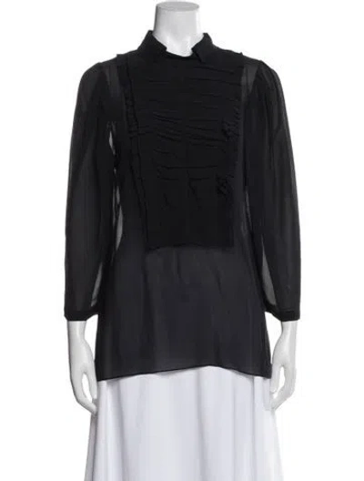 Pre-owned Chloé Silk Three-quarter Sleeve Blouse In Black