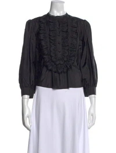 Pre-owned Chloé Silk Three-quarter Sleeve Blouse In Black