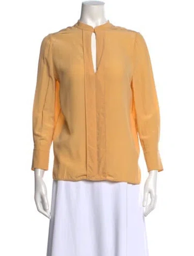 Pre-owned Chloé Silk Three-quarter Sleeve Blouse In Neutral