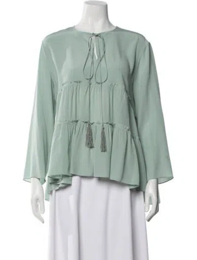 Pre-owned Chloé Silk Tie Neck Blouse In Multi