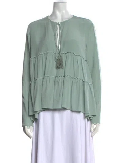 Pre-owned Chloé Silk Tie Neck Blouse In Multi