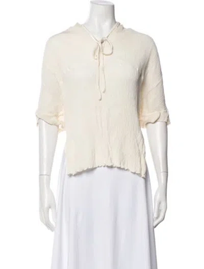 Pre-owned Chloé Silk Tie Neck Blouse In Neutral