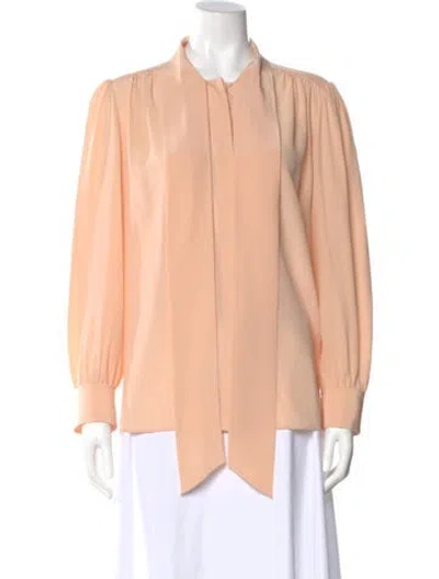 Pre-owned Chloé Silk Tie Neck Blouse In Neutral