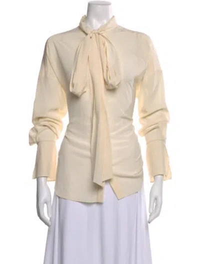 Pre-owned Chloé Silk Tie Neck Blouse In Neutral