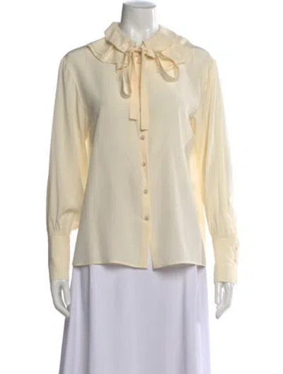 Pre-owned Chloé Silk Tie Neck Blouse In Neutral