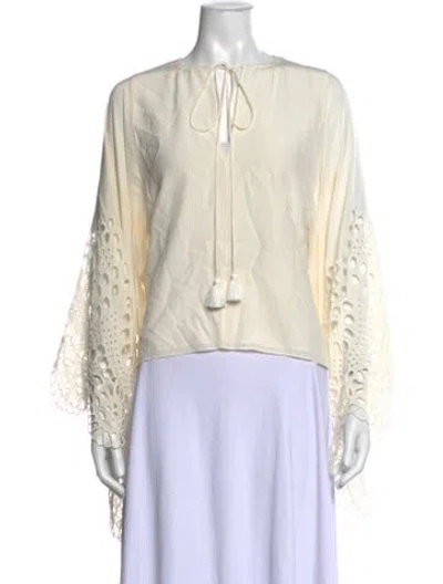 Pre-owned Chloé Silk Tie Neck Blouse In Neutral