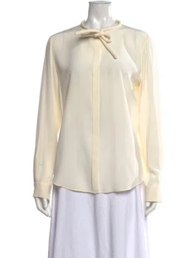Pre-owned Chloé Silk Tie Neck Blouse In Neutral