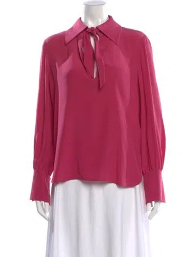 Pre-owned Chloé Silk Tie Neck Blouse In Pink