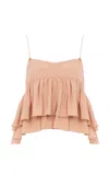 Chloé Silk Tiered Georgette Top In Pink