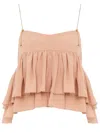 Chloé Tiered Ruffle Organic Silk Georgette Babydoll Top