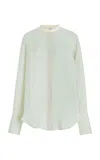 Chloé Oversized Silk Blouse In Blue