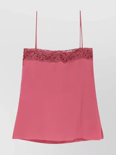 Chloé Silk Top Lace Trim