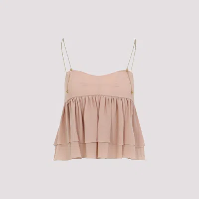Chloé Pink Silk Top In Neutral