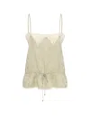 Chloé Women Silk Jacquard And Lace Drawstring Tank Top In Gray