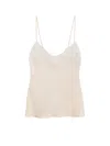 Chloé Silk Top With Lace Detail In Neutral