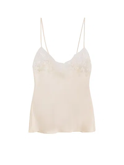 CHLOÉ SILK TOP WITH LACE DETAIL
