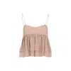 Chloé Sleeveless Silk Georgette Top With Ruffles In Pink