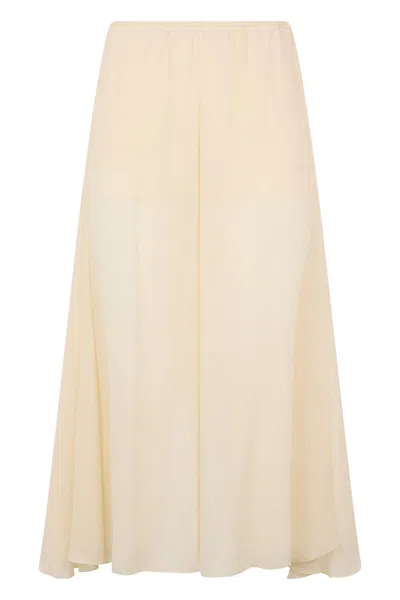 Chloé Silk Trousers With Fluid Design In Neutral