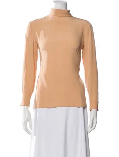 Pre-owned Chloé Silk Turtleneck Top In Neutral