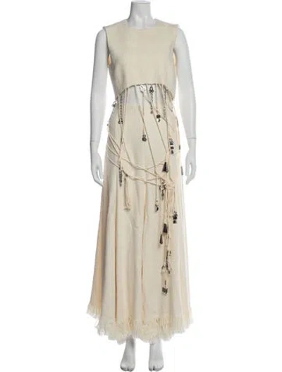 Pre-owned Chloé Silk Tweed Pattern Skirt Set In Neutral