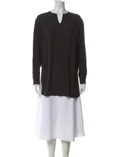 Pre-owned Chloé Silk V-neck Blouse In Black