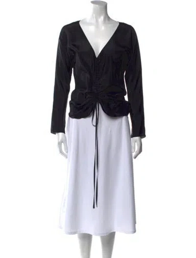 Pre-owned Chloé Silk V-neck Blouse In Blue