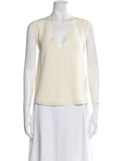 Pre-owned Chloé Silk V-neck Blouse In Neutral