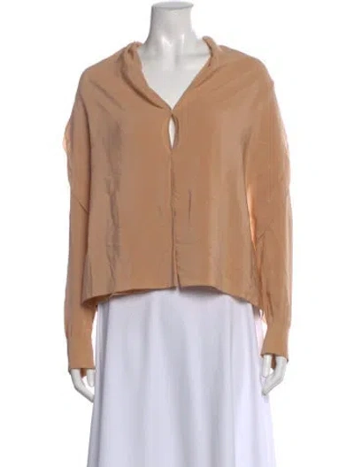 Pre-owned Chloé Silk V-neck Blouse In Neutral