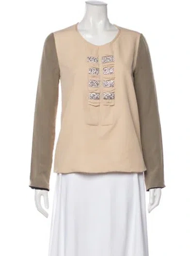 Pre-owned Chloé Silk V-neck Blouse In Neutral