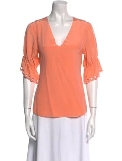 Pre-owned Chloé Silk V-neck Blouse In Pink