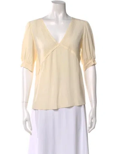 Pre-owned Chloé Silk V-neck Blouse W/ Tags In Neutral