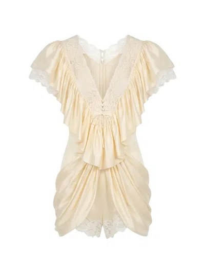 Chloé Silk V-neck Jumpsuit In Neutral