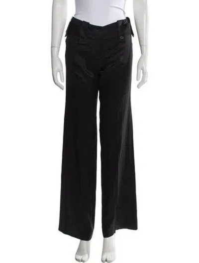 Pre-owned Chloé Silk Wide Leg Pants In Black
