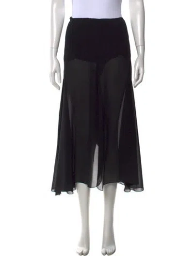 Pre-owned Chloé Silk Wide Leg Pants In Black
