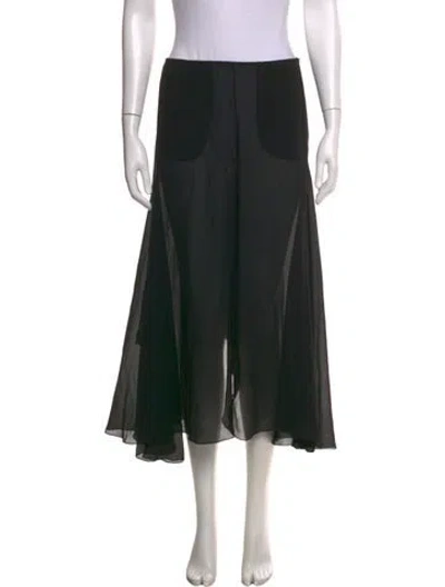 Pre-owned Chloé Silk Wide Leg Pants In Black