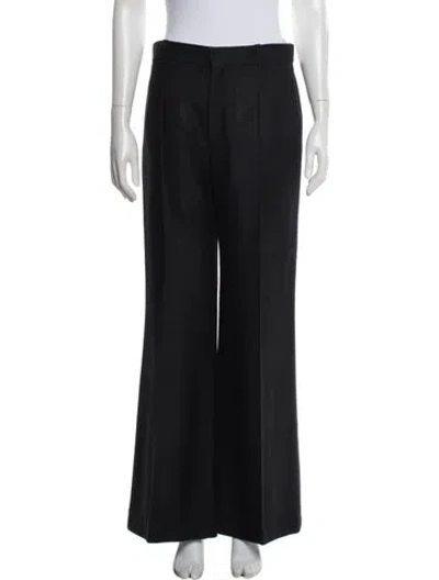 Pre-owned Chloé Silk Wide Leg Pants In Blue