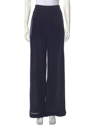 Pre-owned Chloé Silk Wide Leg Pants In Blue