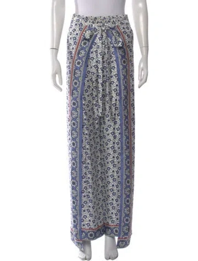 Pre-owned Chloé Silk Wide Leg Pants In Blue